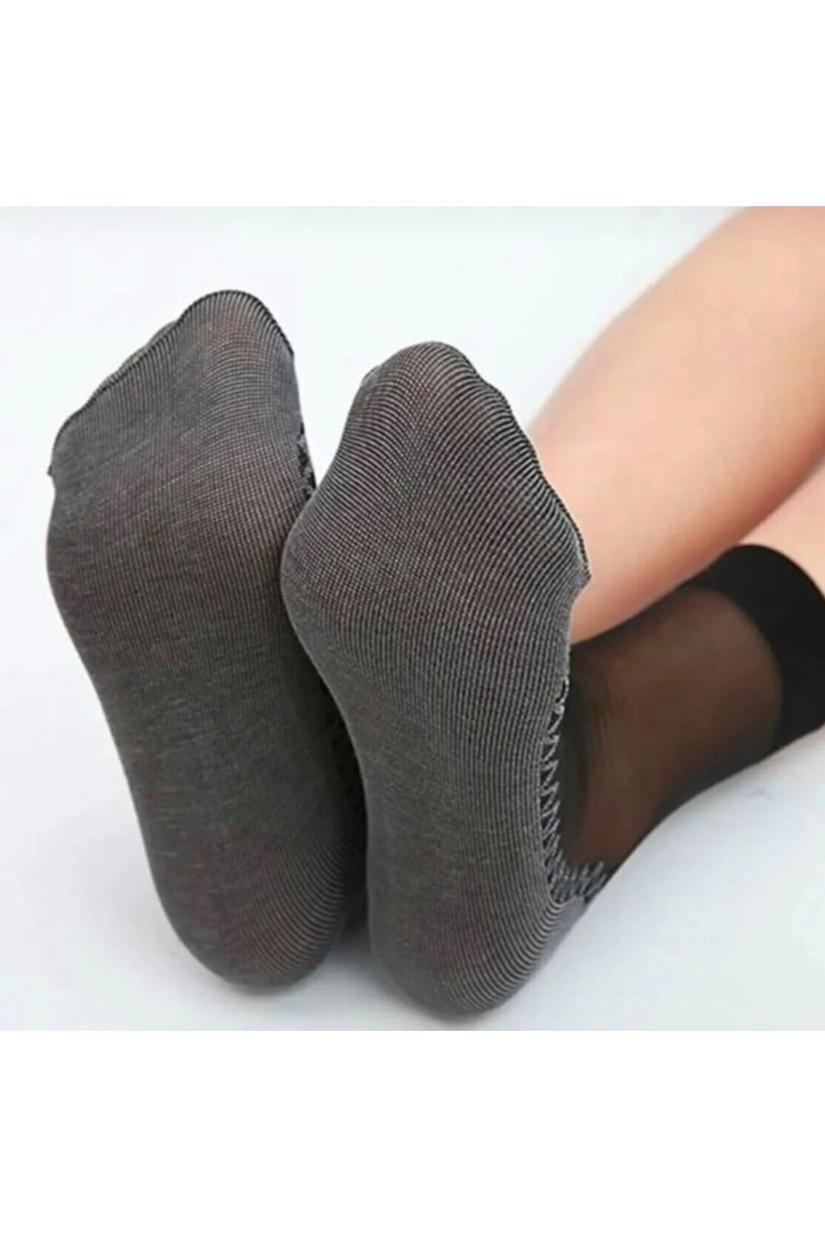 5li Desenli Siyah Rengi Kadın Tül Çorap