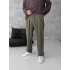 Haki Baggy Kumaş Pantolon