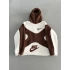 Kahve Çapraz Nk Peluş Hoodie