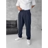 Lacivert Baggy Kumaş Pantolon