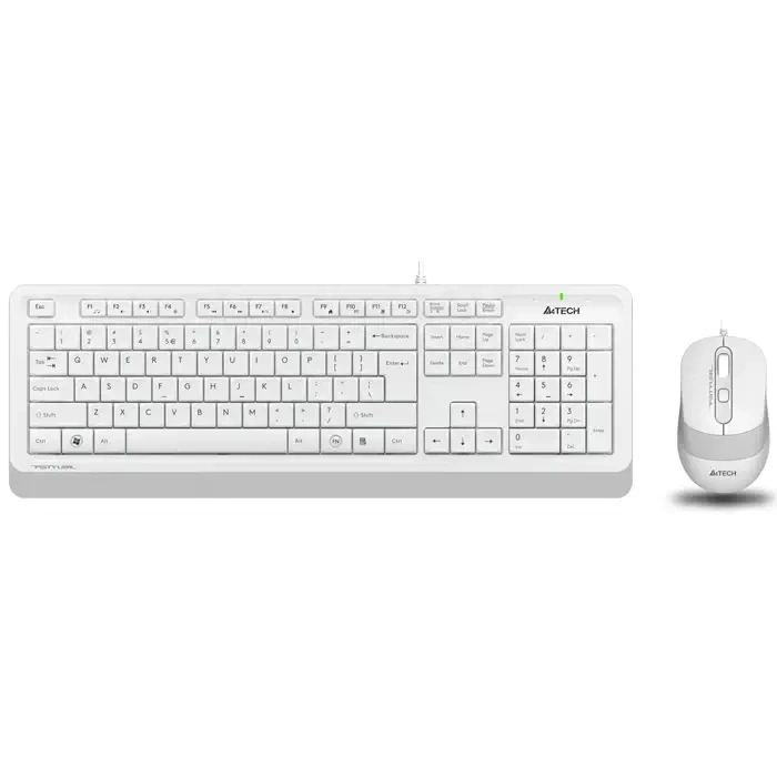A4 TECH F1010 Kablolu USB Q Trk Beyaz Klavye - Mouse Set