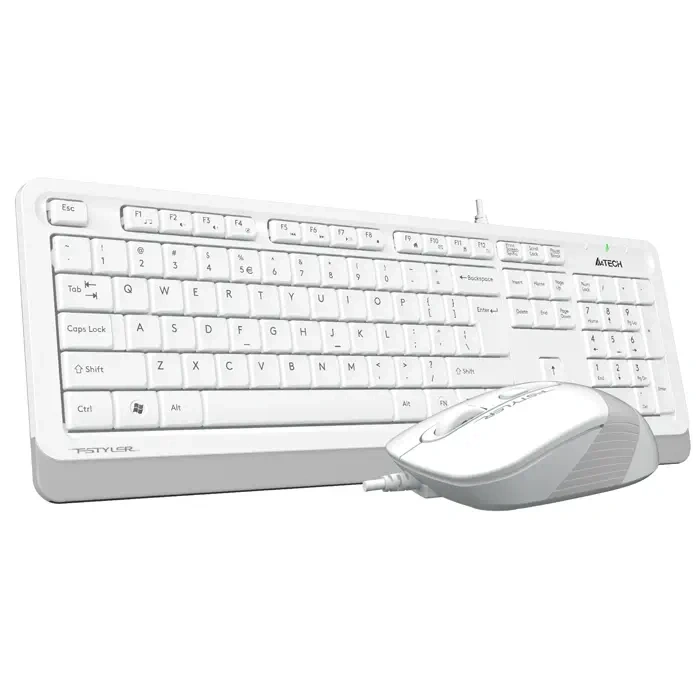 A4 TECH F1010 Kablolu USB Q Trk Beyaz Klavye - Mouse Set