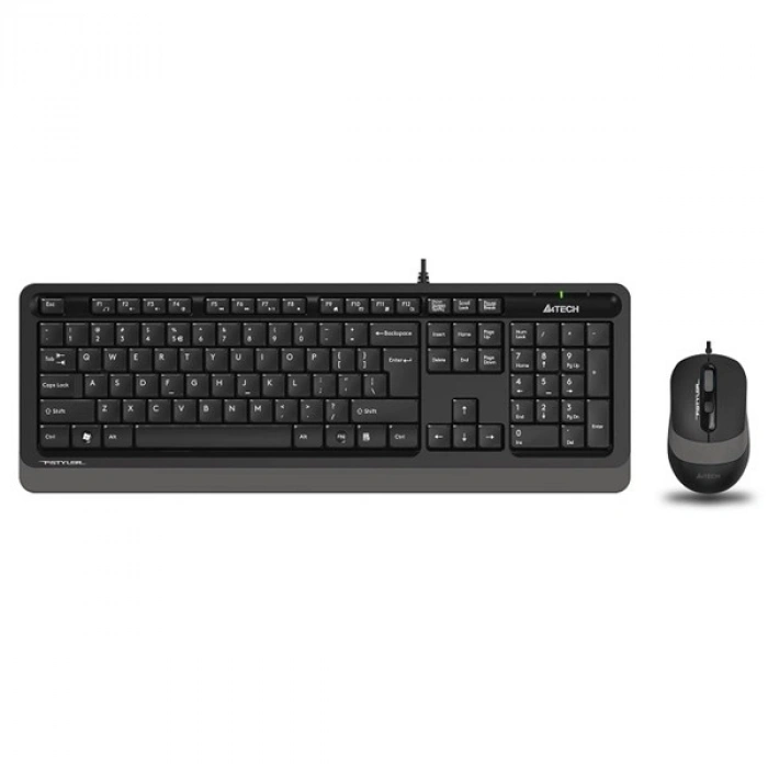 A4TECH F1010 Kablolu USB Q Trk Siyah/Gri Klavye - Mouse Set