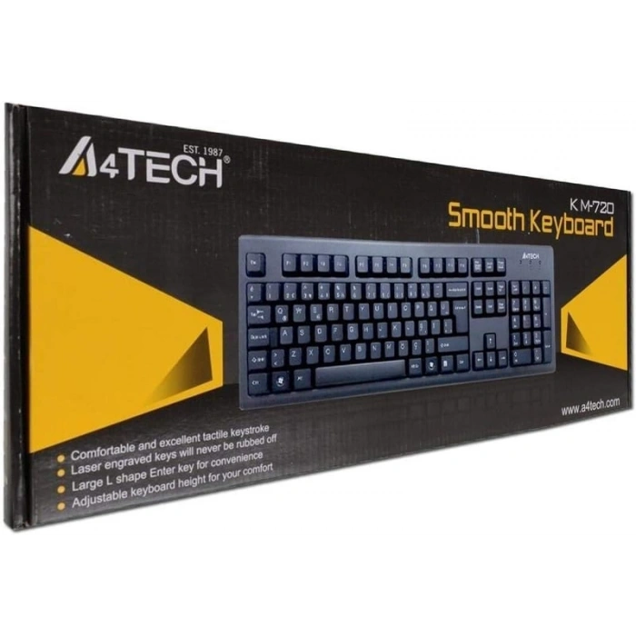A4TECH KM-720 Kablolu USB Q Trk Siyah Klavye