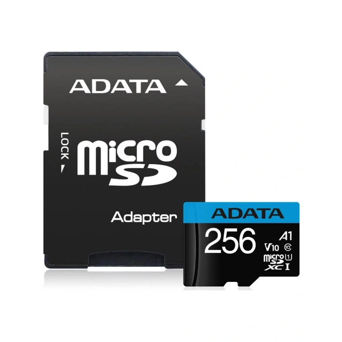 Adata 256GB Premier 100MB/S CLASS10 A1 Adaptörlü MicroSDXC Hafıza Kartı AUSDX256GUICL10A1-RA1