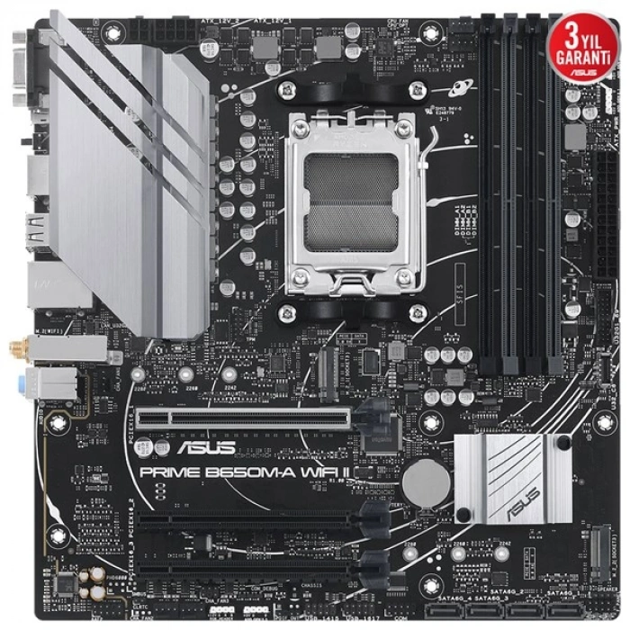 ASUS PRIME B650M-A WIFI II DDR5 HDMI DP PCIe 16X v4.0 AM5 mATX