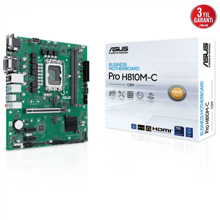 ASUS PRO H810M-C CSM DDR5 HDMI DP PCIE 4.0 1851p mATX