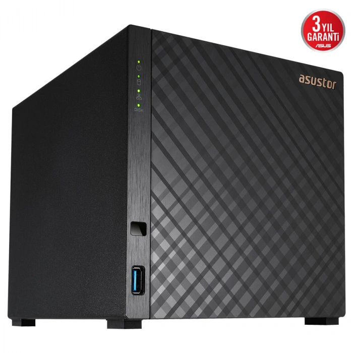 ASUSTOR 4diskli Realtek QC-1GB RAM-2.5GbE Nas Server AS1204T
