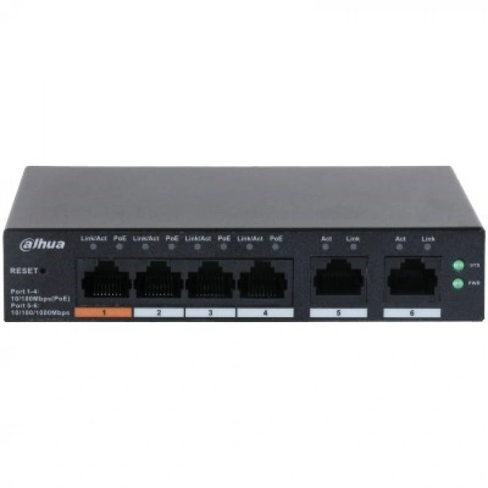 DAHUA 4port PoE 65w 2-Uplink 10/100 Cloud Yönetilebilir Switch CS4006-4ET-60