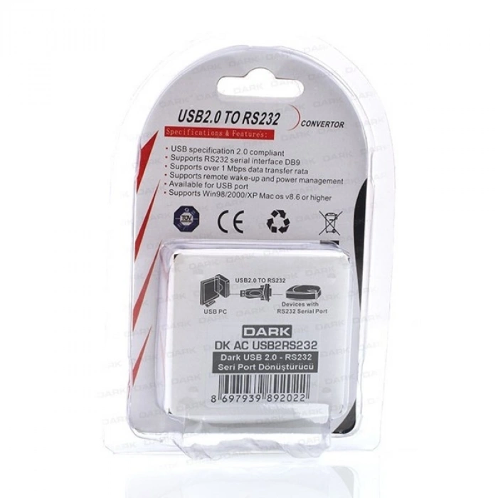 DARK DK-AC-USB2RS232 USBden RS232 (Seri) Çevirici