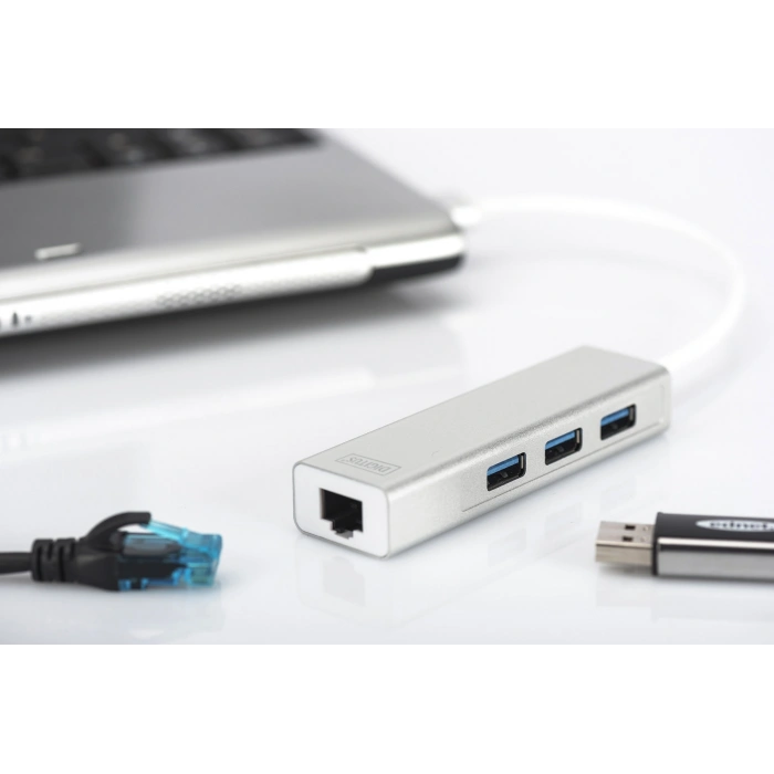 DIGITUS Gigabit USB 3.0 Ethernet Çoklayıcı Hub (DA-70250-1)