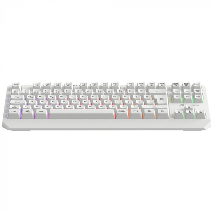 GAMEBOOSTER G75 ELYA Rainbow Aydınlatmalı Beyaz TKL Membrane Oyun Klavyesi