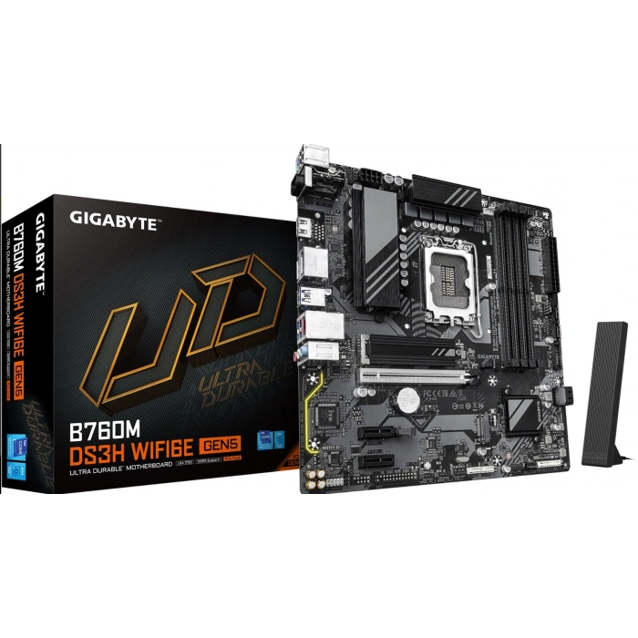 GIGABYTE B760M DS3H WIFI6E DDR5 HDMI VGA DP 1700p mATX