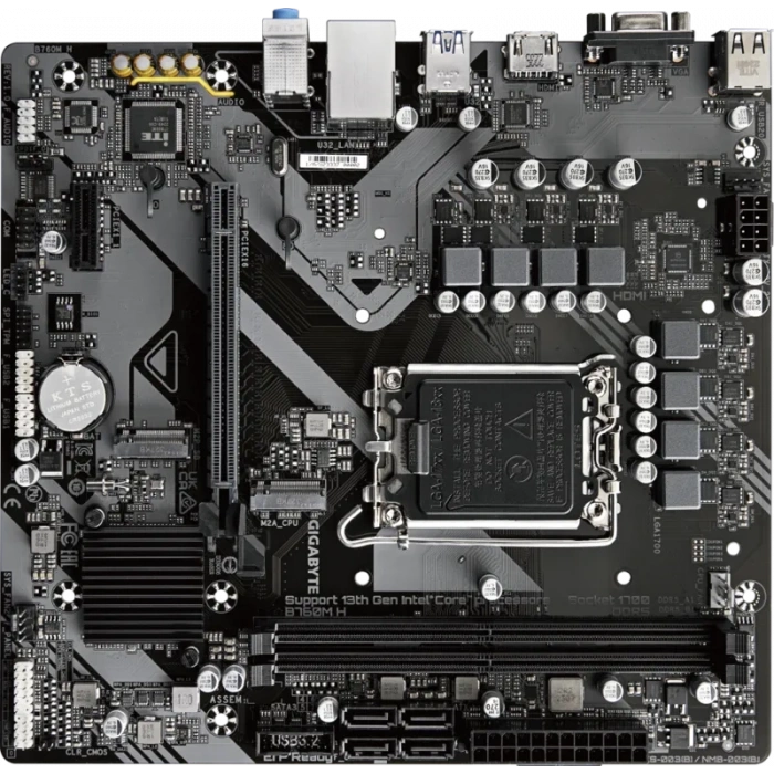GIGABYTE B760M-H DDR5 VGA-HDMI PCIe 4.0 1700p mATX