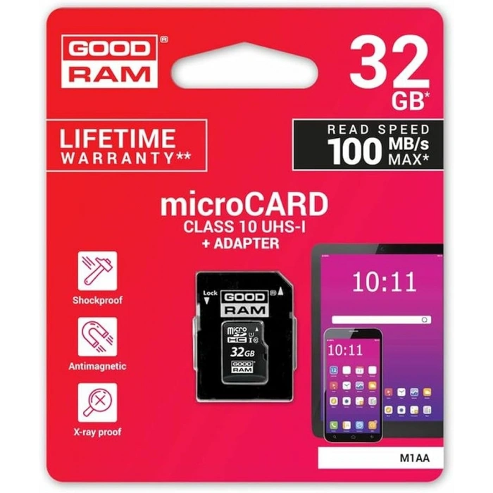 GOODRAM 32GB M1AA-0320R12 microSD Hafıza Kartı 100MB
