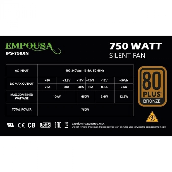 INCA 850W 80+ GOLD EMPOUSA IPS-850XN Tam Modüler Power Supply