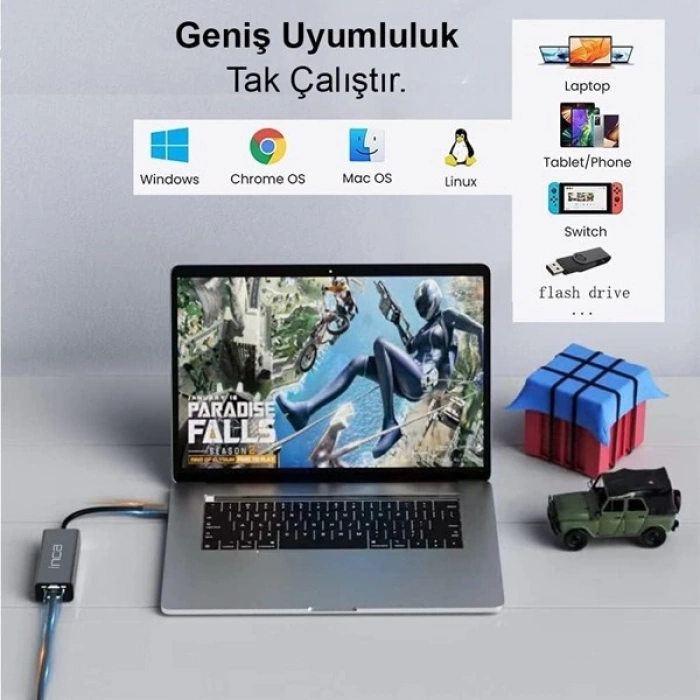 INCA IUTP-03T Gigabit TypeC Ethernet Çoklayıcı Hub