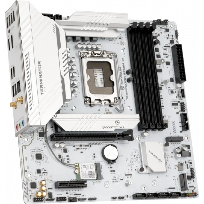 MAXUN TERMINATOR B760M-D4-ICE DDR4 HDMI-DP PCIE 5.0 1700p mATX BEYAZ