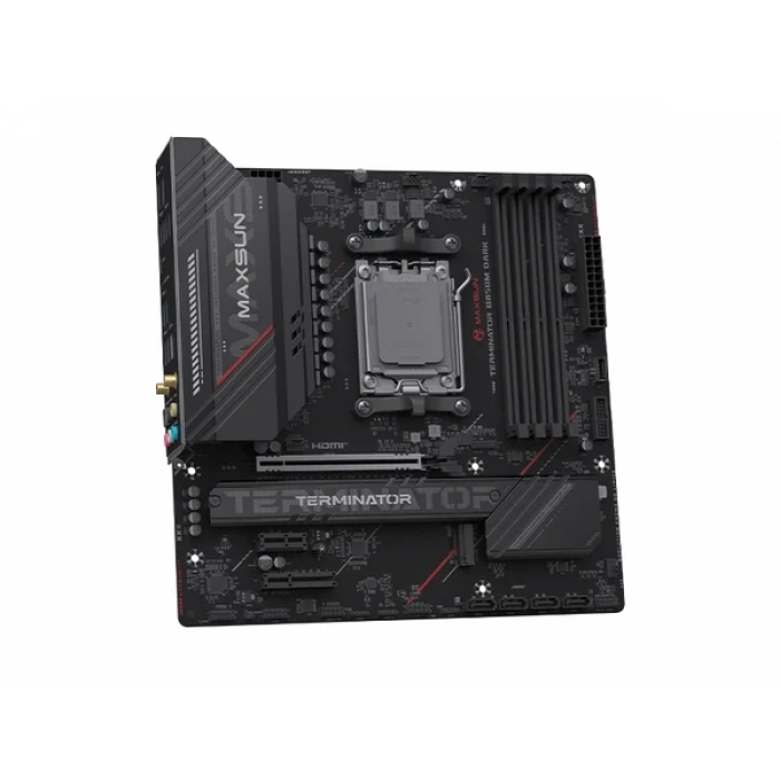 MAXUN TERMINATOR B850M DARK WIFI6 DDR5 HDMI-DP TYPEC PCIE 5.0 AM5 mATX