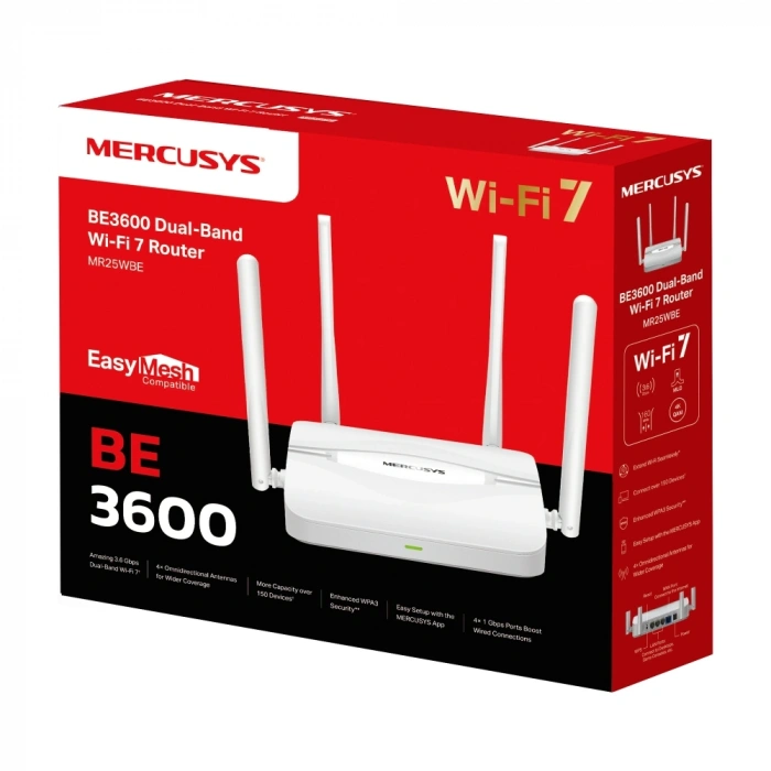 MERCUSYS MR25WBE Wıfı7 BE3600 Dual Band Router