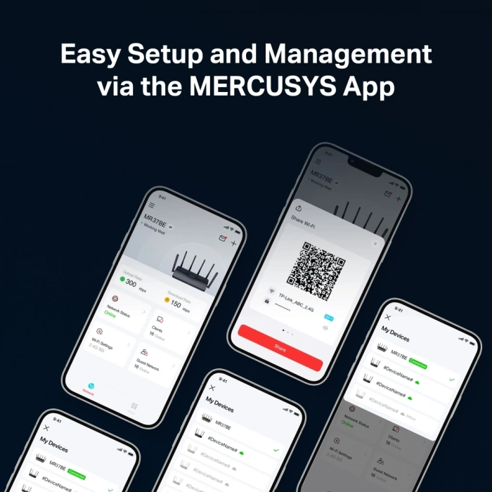 MERCUSYS MR37BE WIFI7 BE6500 Çift Bant Router