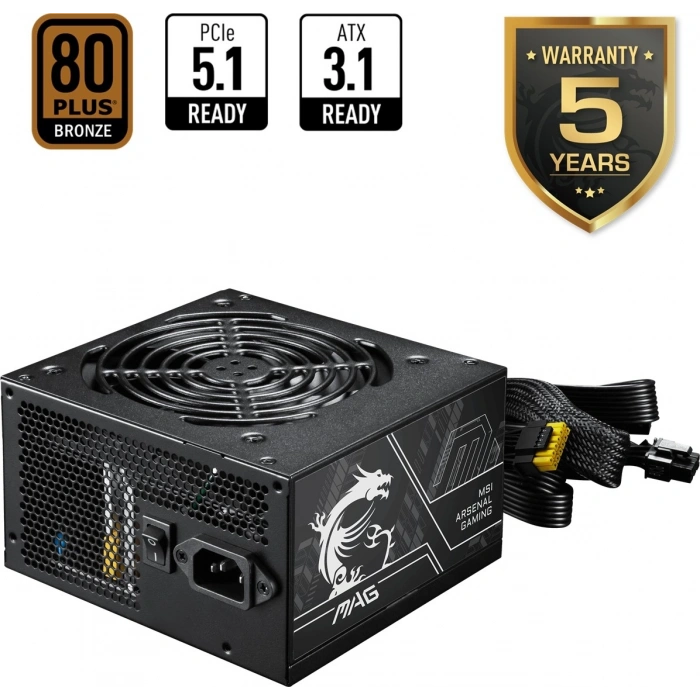 MSI 750W 80+ BRONZE MAG FORGE 121A B75 PCIE5 II Gaming Mid-Tower PC Kasası