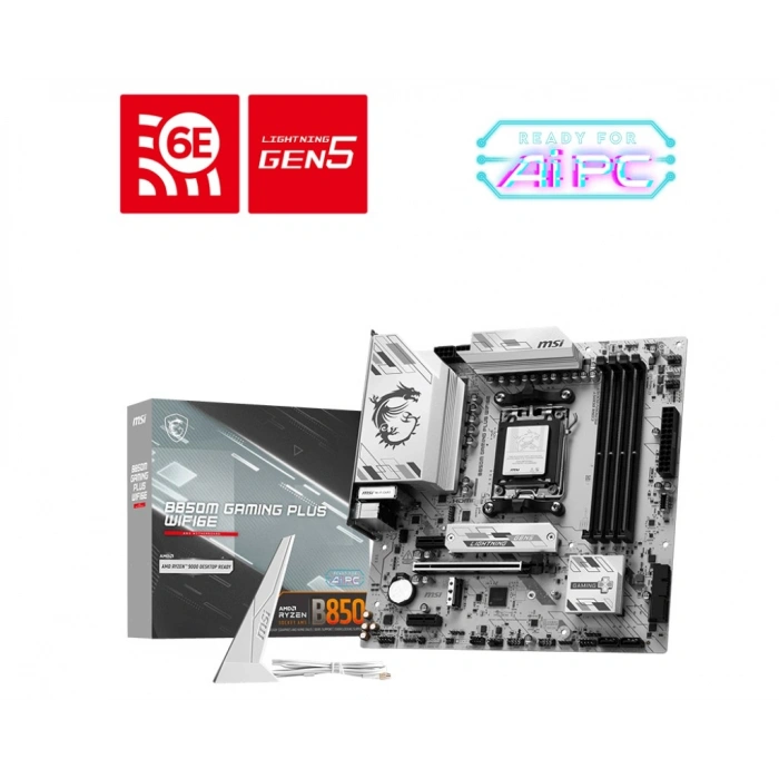 MSI B850M GAMING PLUS WIFI6E DDR5 HDMI-DP TYPEC PCIE 5.0 AM5 mATX