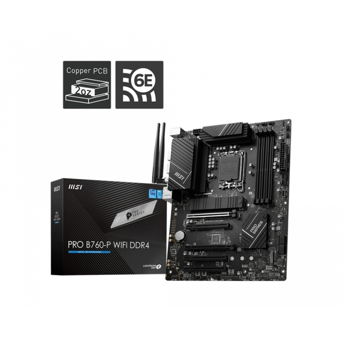 MSI PRO B760-P WIFI6E DDR4 HDMI-DP TYPEC PCIE 4.0 1700p ATX