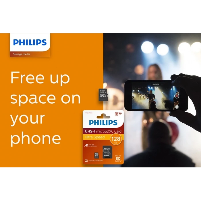 PHILIPS MicroSD 128GB FM12MP45B/00 Class10 Hafıza Kartı