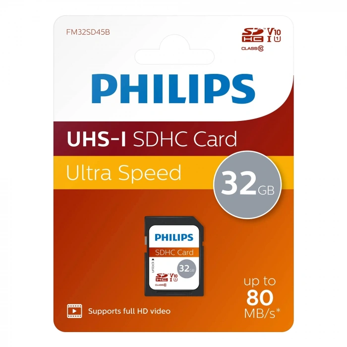 PHILIPS SDHC 32GB FM32SD45B/00 Class10 Hafıza Kartı
