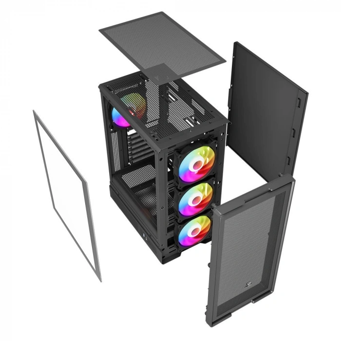 POWERBOOST 600W 80+ A601B 4-Rainbow Fanlı Gaming Mid-Tower PC Kasası
