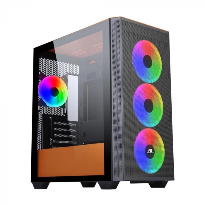 POWERBOOST PB-P2252BO 4-ARGB Fanlı Mid-Tower PC Kasası Turuncu