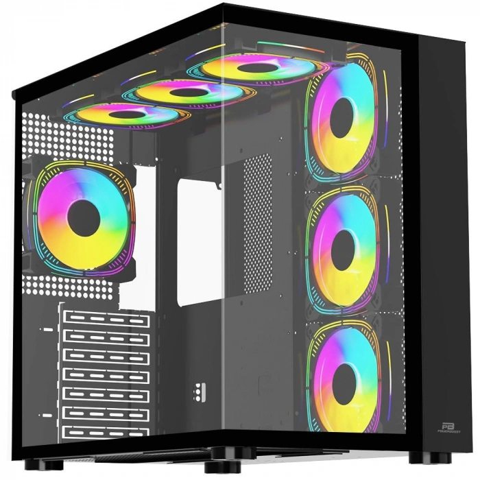 POWERBOOST PB-SS02B Sea View 7-ARGB Fanlı Gaming Mid-Tower PC Kassı