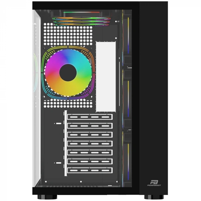 POWERBOOST PB-SS02B Sea View 7-ARGB Fanlı Gaming Mid-Tower PC Kassı