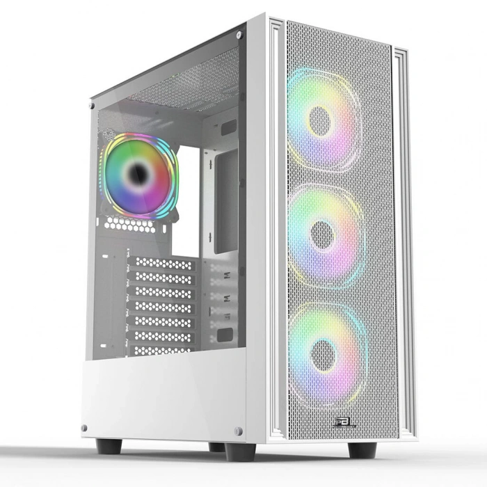 POWERBOOST X-12W 4-ARGB Fanlı Gaming Mid-Tower PC Kasası Beyaz