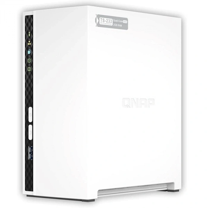 QNAP 2diskli ARM QC-2GB RAM-Gigabit Nas Server TS-233-2GB Distribütör Garantili