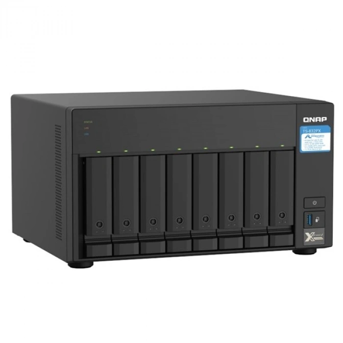 QNAP 8diskli Alpine AL324 QC-4GB RAM-10GbE SFP+ Nas Server TS-832PX (40357)