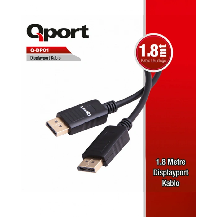 QPORT 1.8metre Q-DP01 DP Kablo