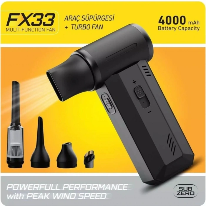 Subzero FX33 Mini Turbo Jet Fan Araç Süpürge