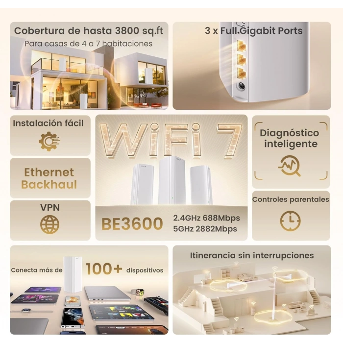 TENDA ME3 PRO 2P WIFI7 BE3600 Mesh Router 3lü paket