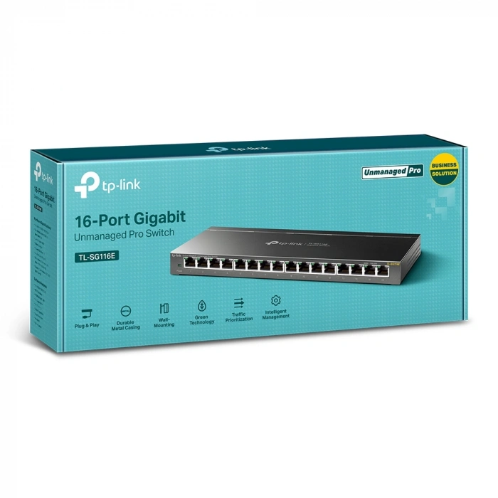 TP-LINK 16port Gigabit Yönetilemez Switch TL-SG116E