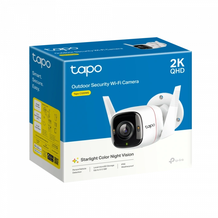 TP-LINK 2MP Bullet 3.3mm Kablosuz IP Kamera Tapo C320WS