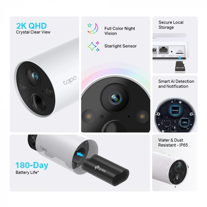 TP-LINK 3MP Bullet Tapo C420S2 Wıfı Kablosuz IP Kamera