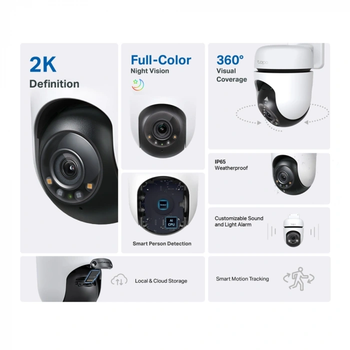 TP-LINK 3MP PTZ Speed Dome Pan-Tilt IP Kamera Tapo C510W