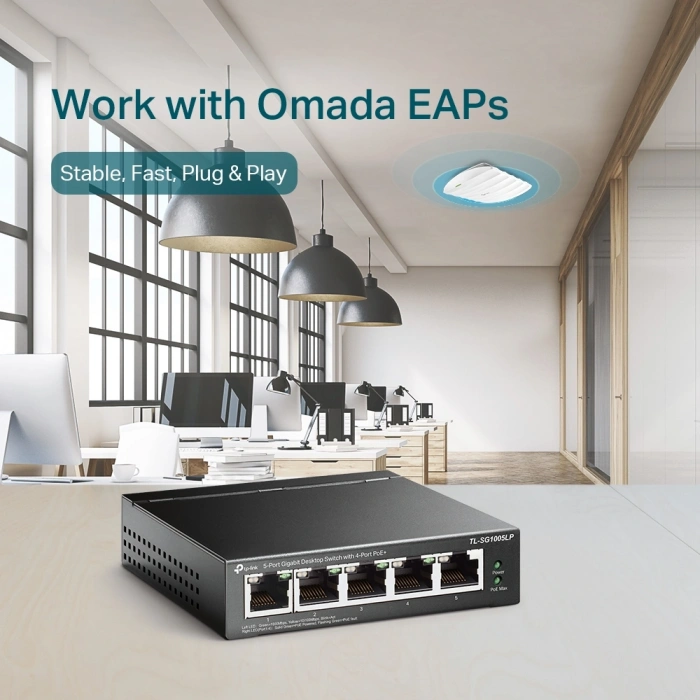 TP-LINK 4port PoE 40w Gigabit Switch TL-SG1005LP