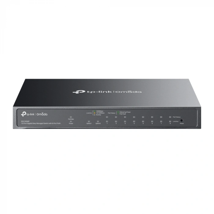 TP-LINK 8port PoE 63w 1-SFP 2-Uplink Gigabit Yönetilebilir Switch OMADA ES210GP