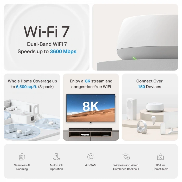 TP-LINK DECO BE22 WIFI7 BE3600 Mesh Router 2li paket