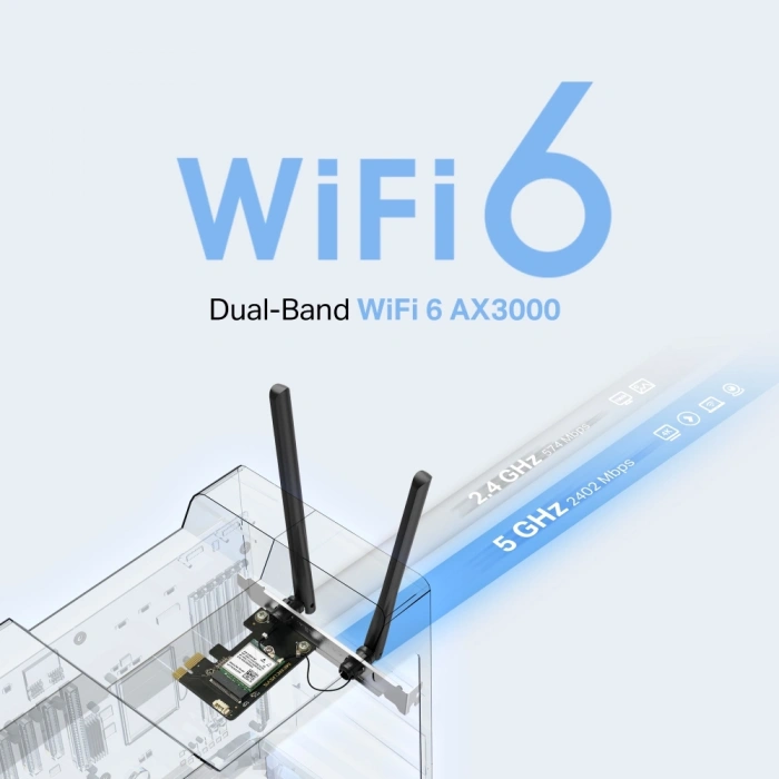 TP-LINK MA80XE AX3000 Wıfı6 Bluetooth 5.3 PCIe Kablosuz Adaptör