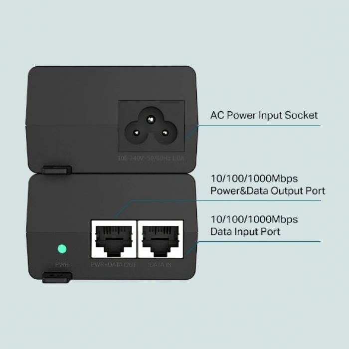 TP-LINK TL-POE160S GIGABIT 48VOLT 30WATT POE Adaptör