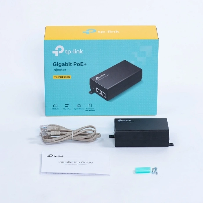 TP-LINK TL-POE160S GIGABIT 48VOLT 30WATT POE Adaptör